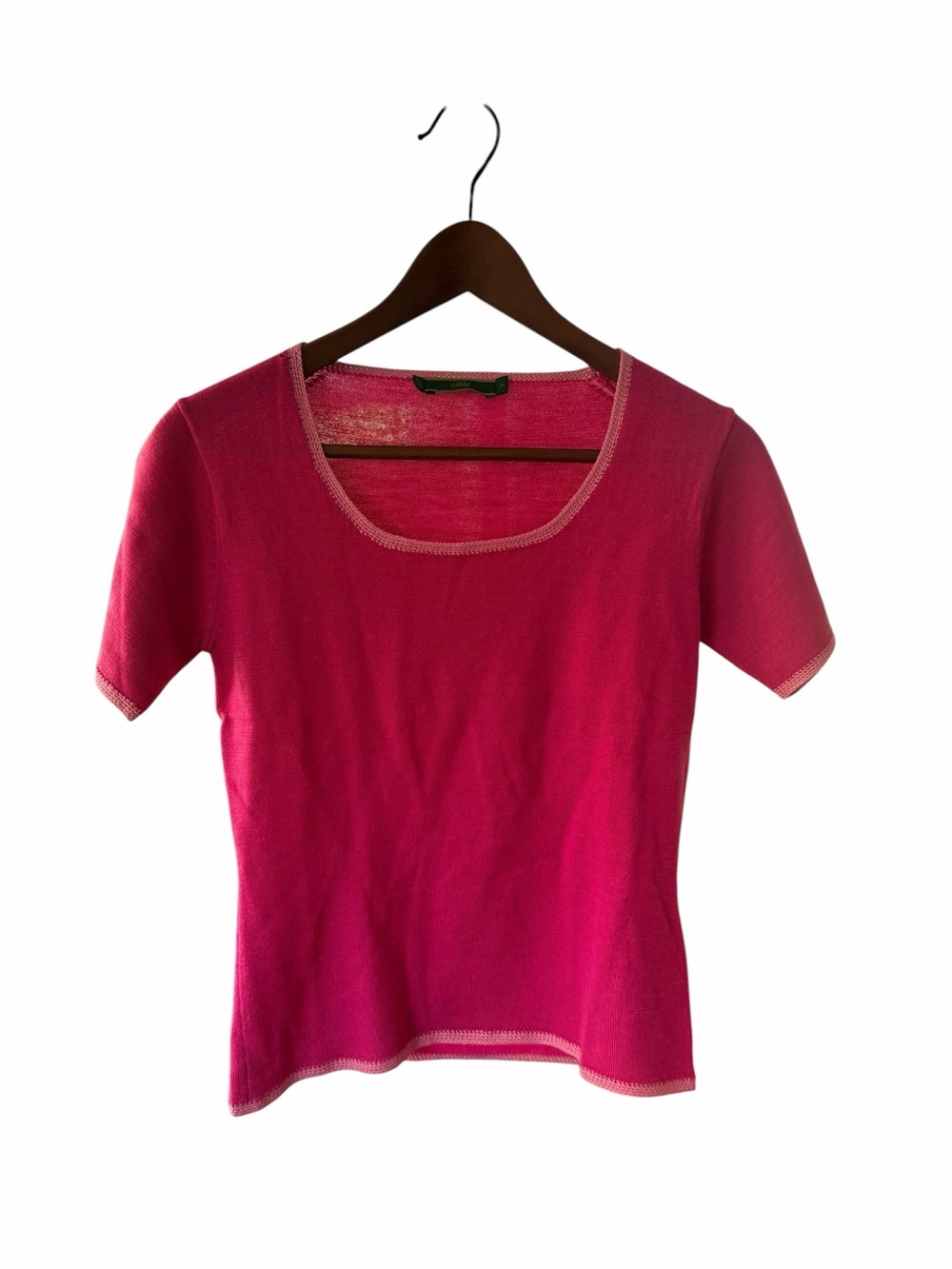 Oilily Bright Fuchsia Pink Scoop Neck Short Sleeve Tee